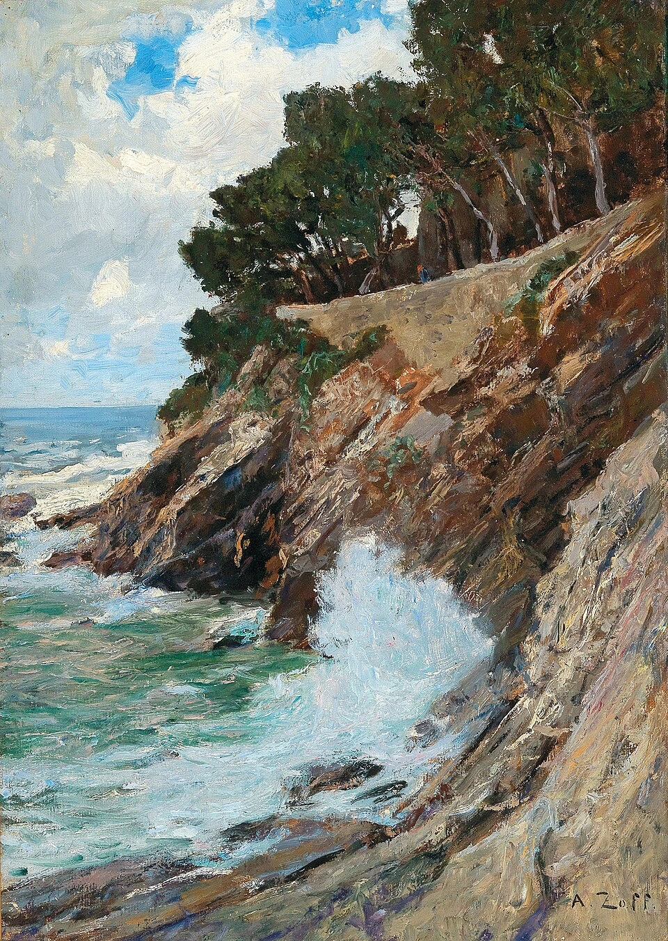 Scena sulla costa di Nervi